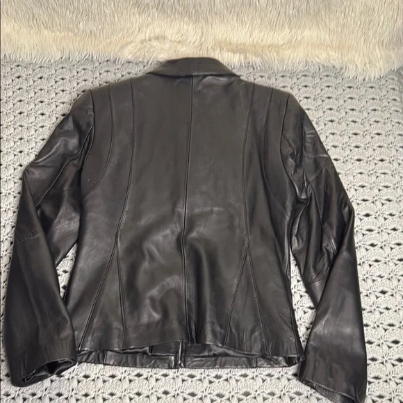 John Paul Richard Black Leather Jacket Fitted Zip-Up Design - Picture 5 of 5